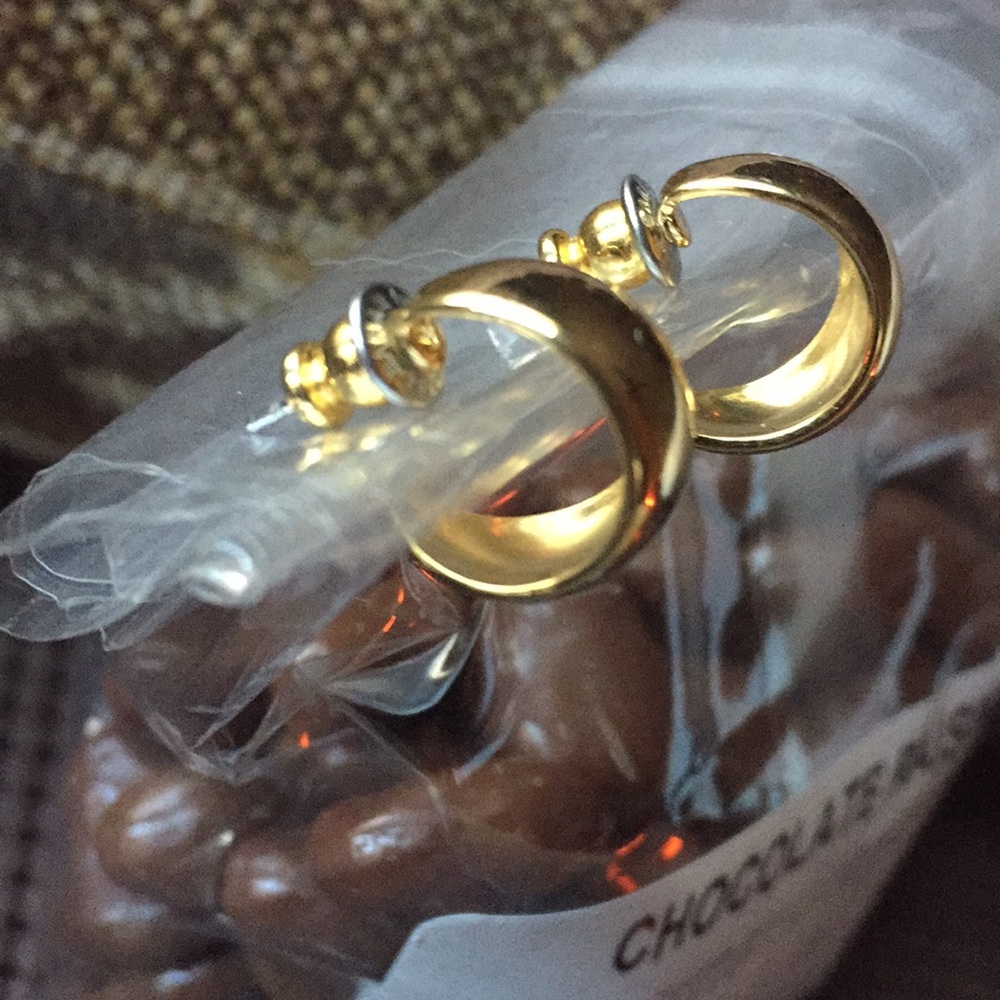 Gold Tone Huggie Earrings